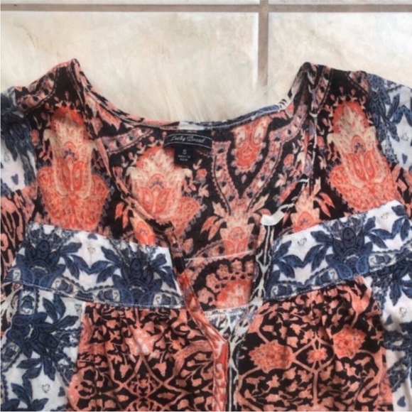 Lucky Brand Boho V-Neck Blouse - Picture 3 of 4